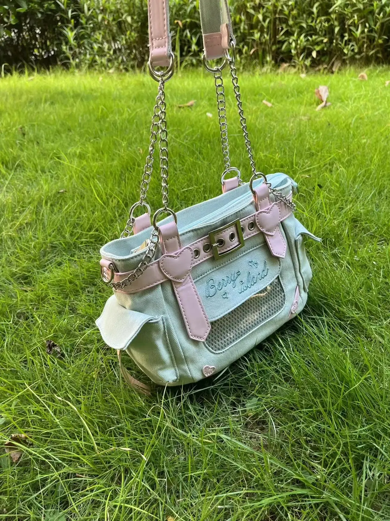 Sohiwoo Harajuku Denim Handbag Women Fairycore Grunge Transparent Jk Shoulder Messenger Bag Ladies Vintage Y2k Bag Aesthetic