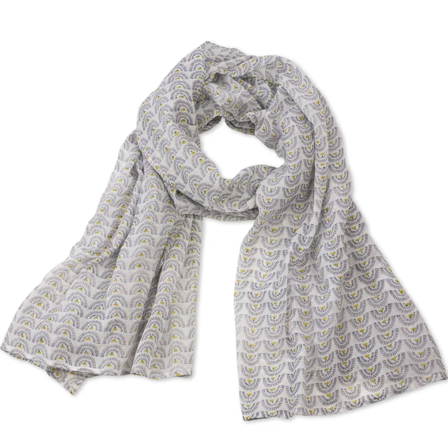 Soleil Chartreuse Block Printed Scarf