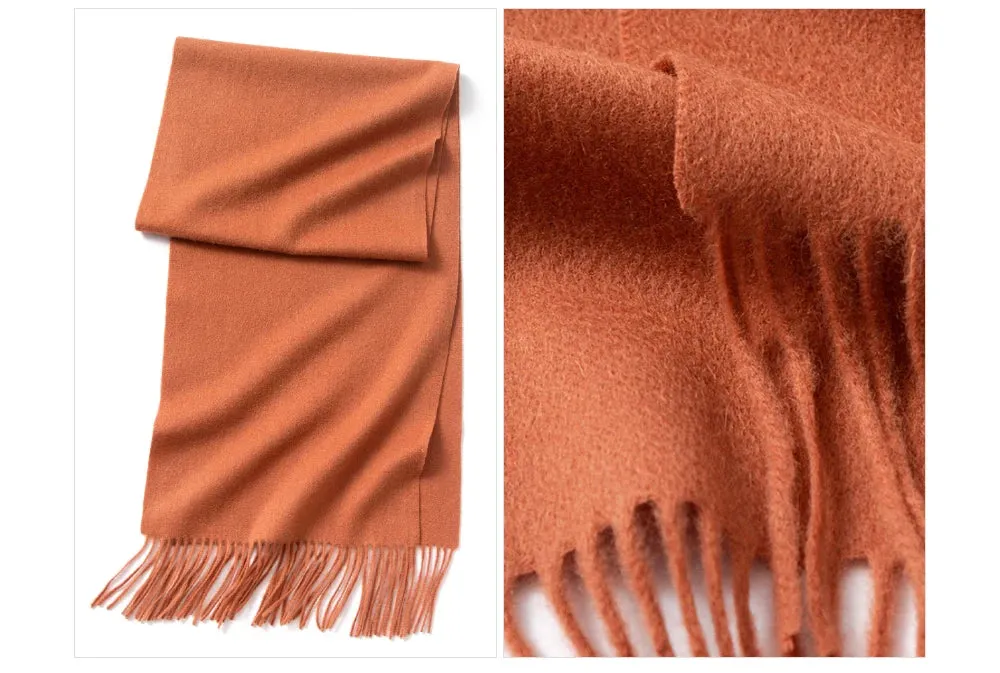 Solidlove 100% Wool Winter Scarf | Women's Fashion Cashmere Poncho Wrap | Elegant Scarves for Ladies | EnigmaParis