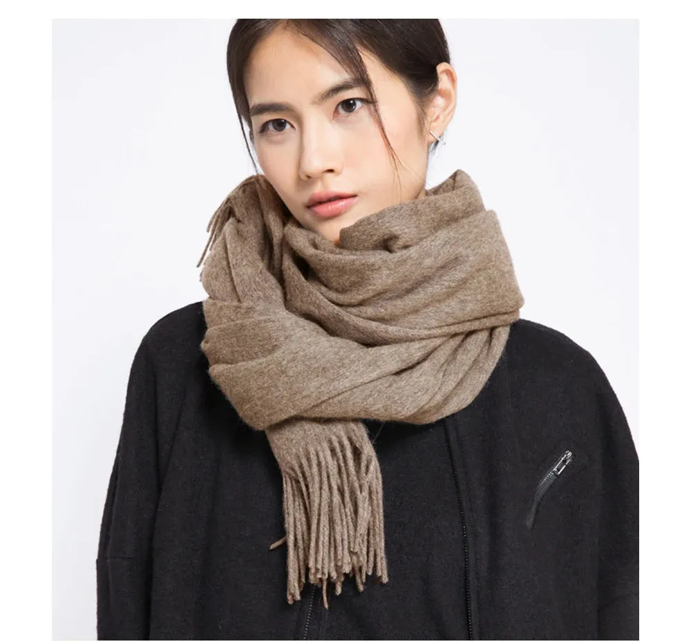 Solidlove 100% Wool Winter Scarf | Women's Fashion Cashmere Poncho Wrap | Elegant Scarves for Ladies | EnigmaParis