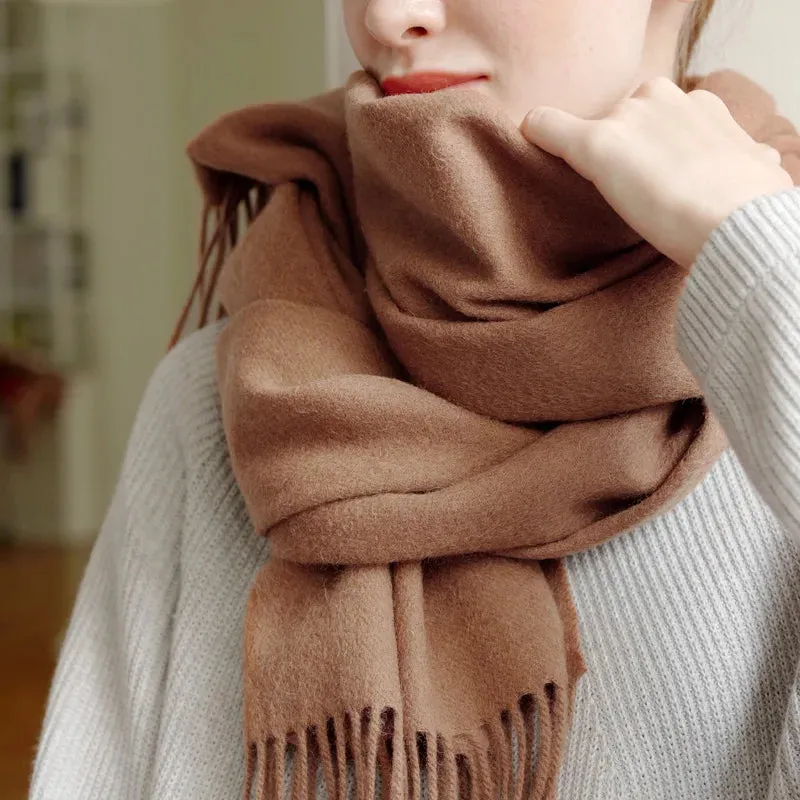Solidlove 100% Wool Winter Scarf | Women's Fashion Cashmere Poncho Wrap | Elegant Scarves for Ladies | EnigmaParis