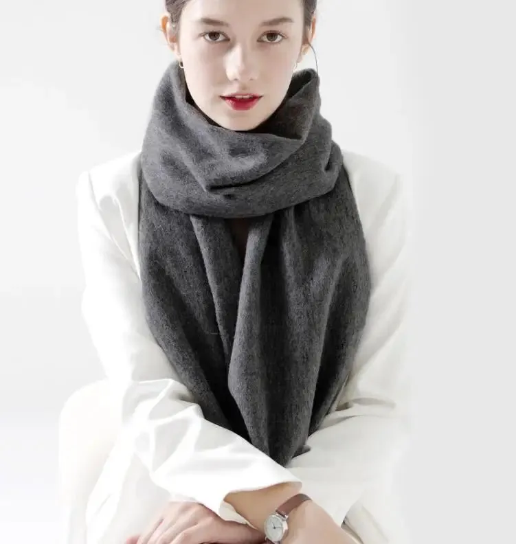 Solidlove 100% Wool Winter Scarf | Women's Fashion Cashmere Poncho Wrap | Elegant Scarves for Ladies | EnigmaParis