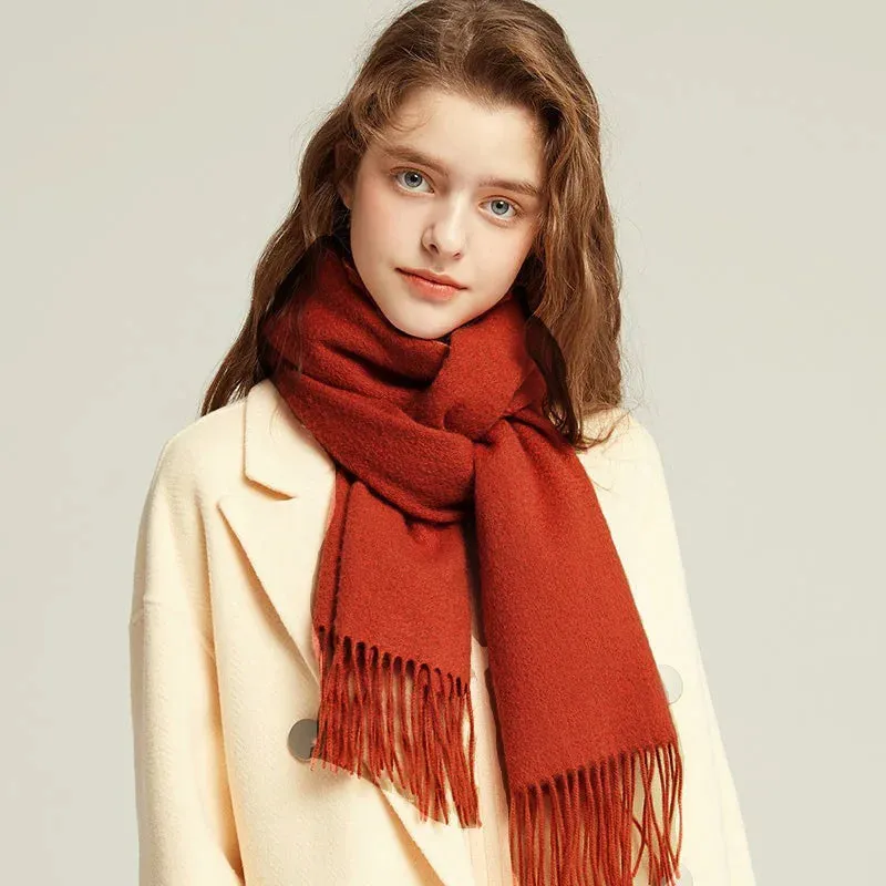Solidlove 100% Wool Winter Scarf | Women's Fashion Cashmere Poncho Wrap | Elegant Scarves for Ladies | EnigmaParis