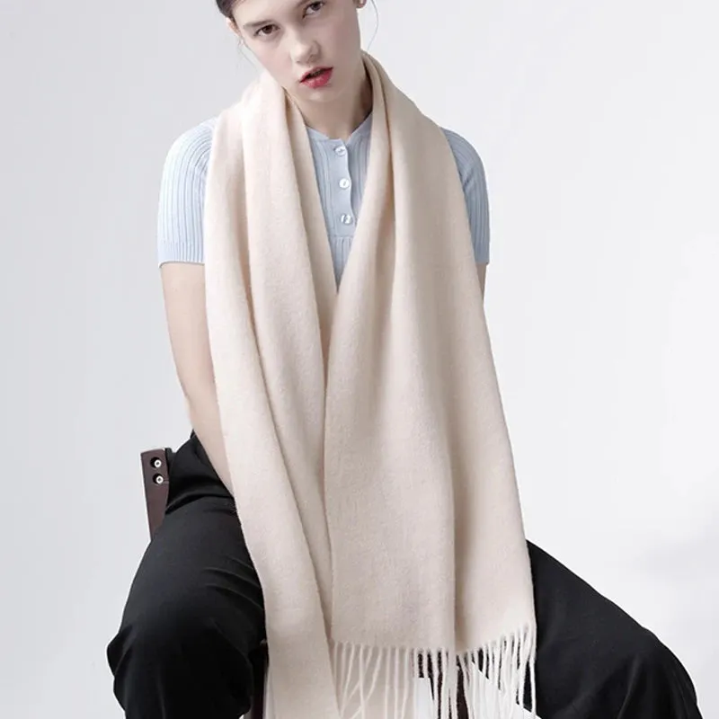 Solidlove 100% Wool Winter Scarf | Women's Fashion Cashmere Poncho Wrap | Elegant Scarves for Ladies | EnigmaParis