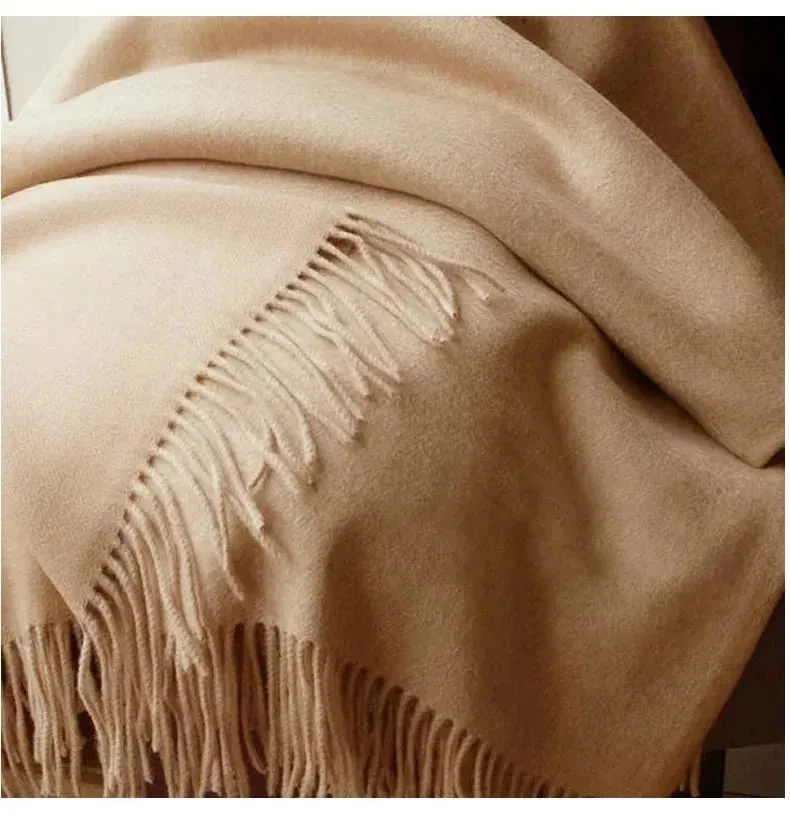 Solidlove 100% Wool Winter Scarf | Women's Fashion Cashmere Poncho Wrap | Elegant Scarves for Ladies | EnigmaParis