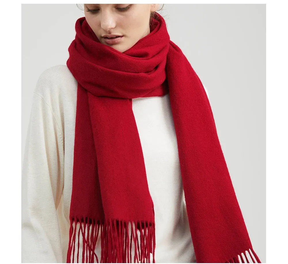 Solidlove 100% Wool Winter Scarf | Women's Fashion Cashmere Poncho Wrap | Elegant Scarves for Ladies | EnigmaParis