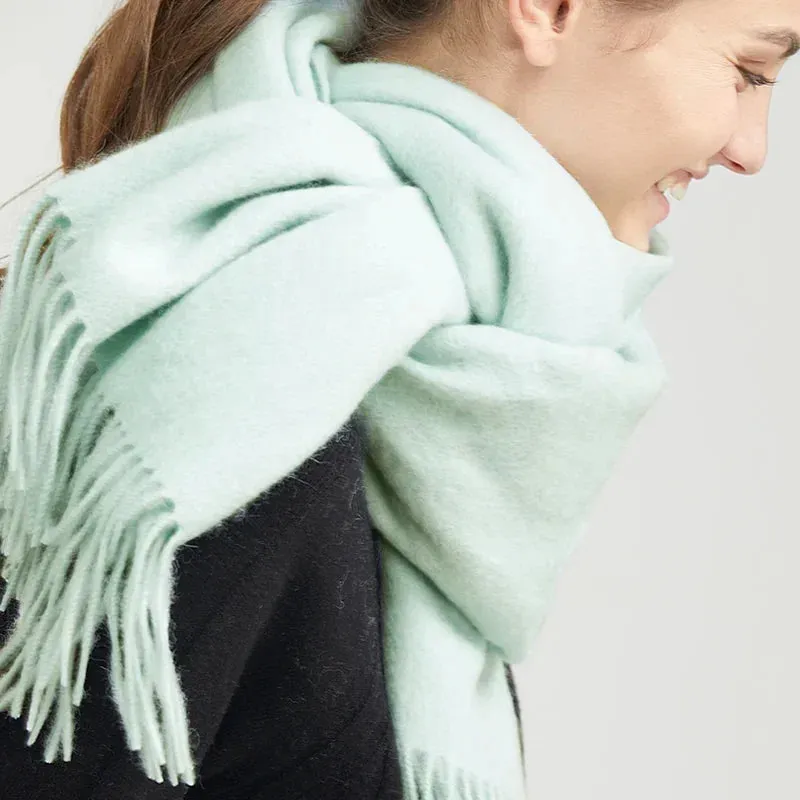Solidlove 100% Wool Winter Scarf | Women's Fashion Cashmere Poncho Wrap | Elegant Scarves for Ladies | EnigmaParis