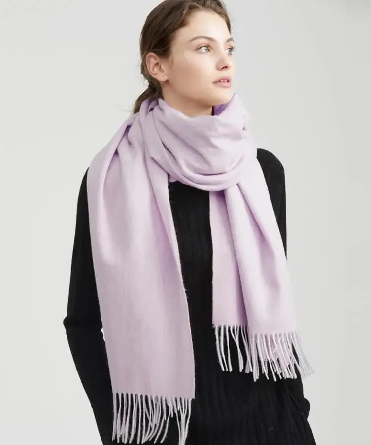Solidlove 100% Wool Winter Scarf | Women's Fashion Cashmere Poncho Wrap | Elegant Scarves for Ladies | EnigmaParis