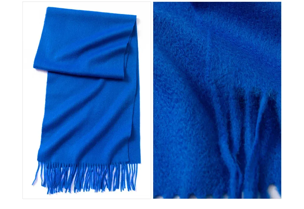 Solidlove 100% Wool Winter Scarf | Women's Fashion Cashmere Poncho Wrap | Elegant Scarves for Ladies | EnigmaParis