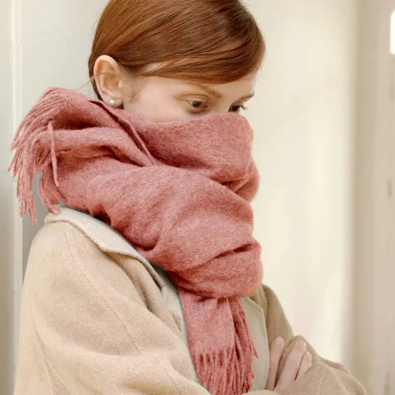 Solidlove 100% Wool Winter Scarf | Women's Fashion Cashmere Poncho Wrap | Elegant Scarves for Ladies | EnigmaParis