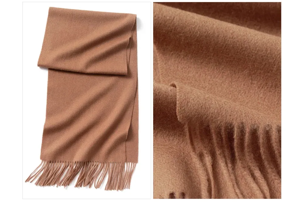 Solidlove 100% Wool Winter Scarf | Women's Fashion Cashmere Poncho Wrap | Elegant Scarves for Ladies | EnigmaParis