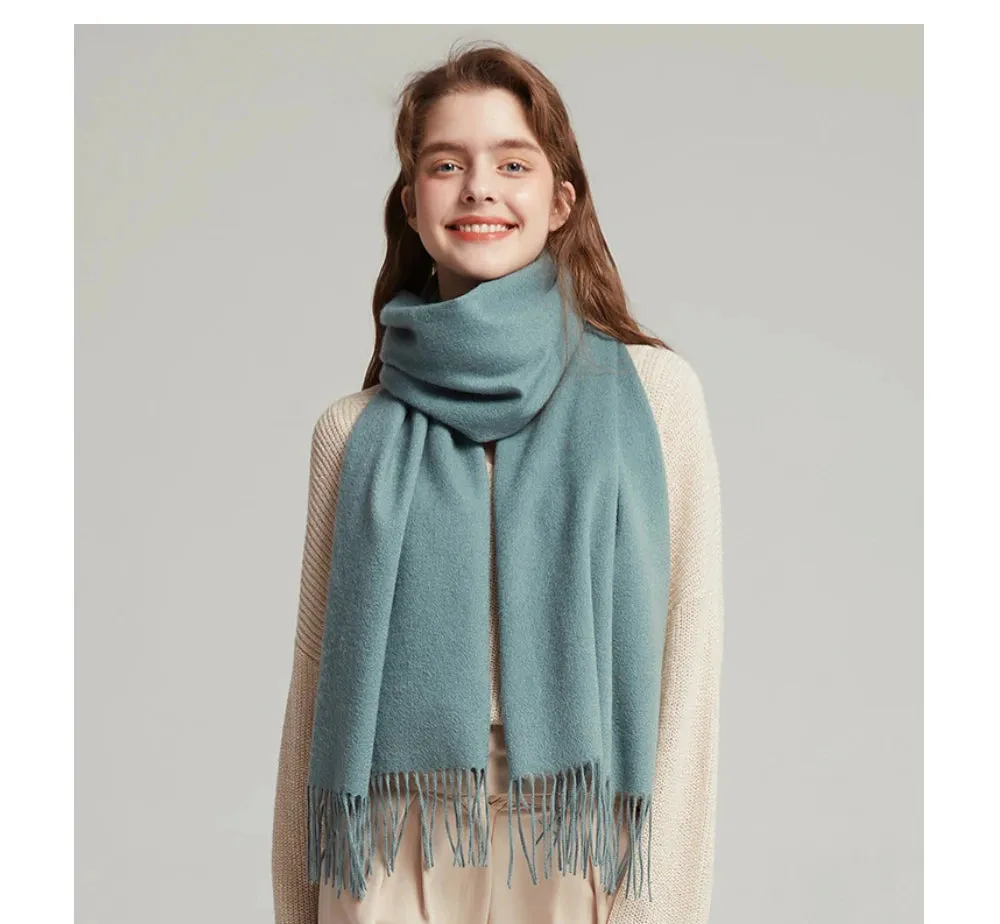 Solidlove 100% Wool Winter Scarf | Women's Fashion Cashmere Poncho Wrap | Elegant Scarves for Ladies | EnigmaParis