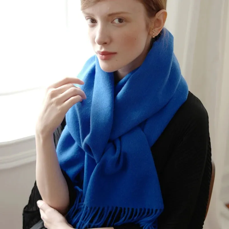 Solidlove 100% Wool Winter Scarf | Women's Fashion Cashmere Poncho Wrap | Elegant Scarves for Ladies | EnigmaParis