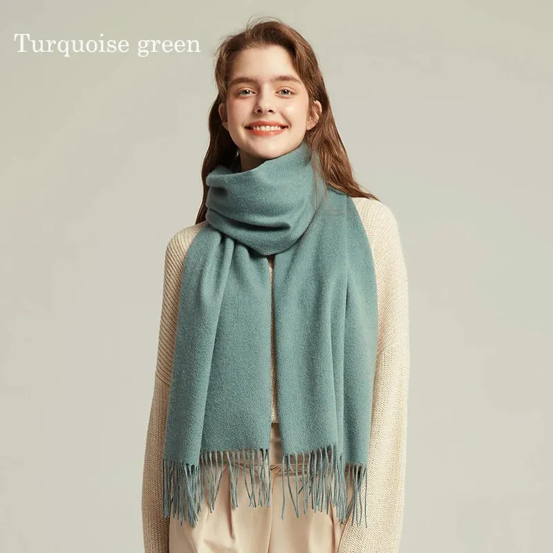 Solidlove 100% Wool Winter Scarf | Women's Fashion Cashmere Poncho Wrap | Elegant Scarves for Ladies | EnigmaParis