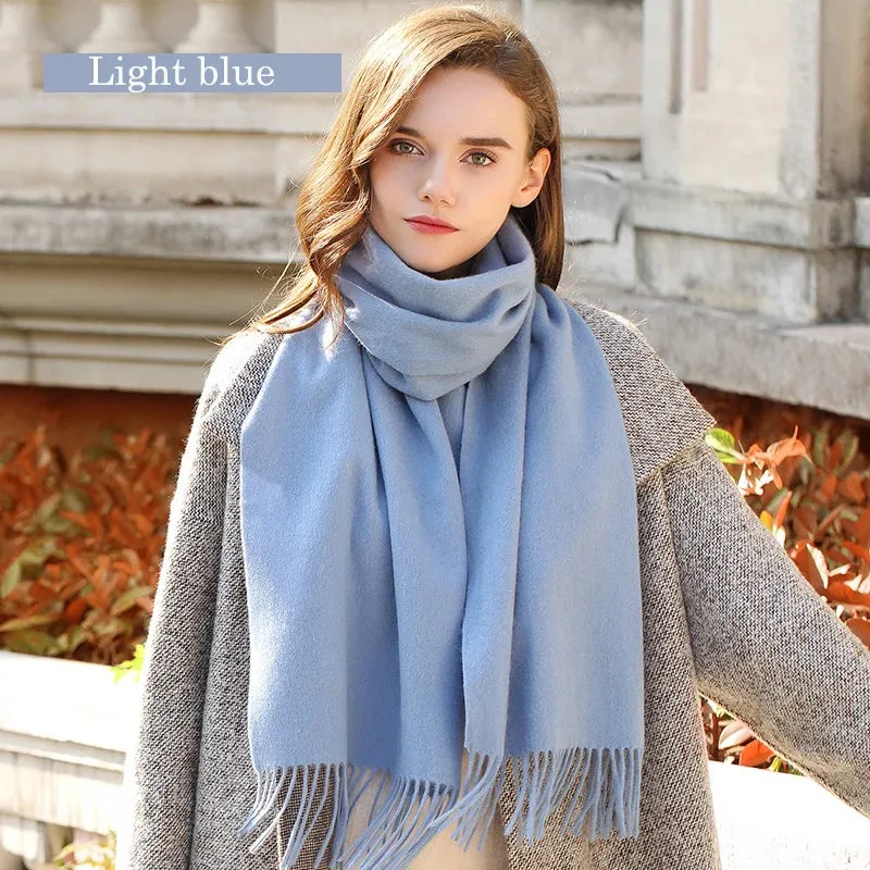 Solidlove 100% Wool Winter Scarf | Women's Fashion Cashmere Poncho Wrap | Elegant Scarves for Ladies | EnigmaParis