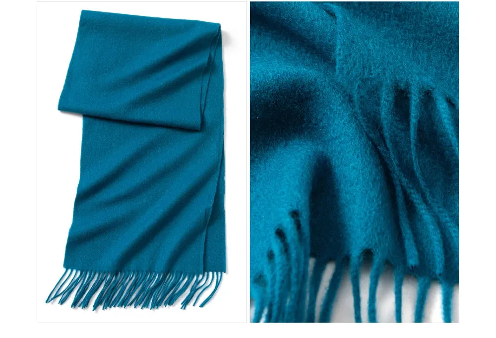 Solidlove 100% Wool Winter Scarf | Women's Fashion Cashmere Poncho Wrap | Elegant Scarves for Ladies | EnigmaParis