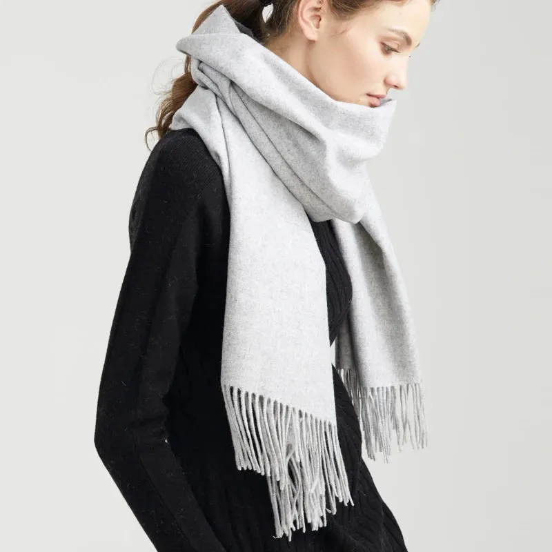 Solidlove 100% Wool Winter Scarf | Women's Fashion Cashmere Poncho Wrap | Elegant Scarves for Ladies | EnigmaParis