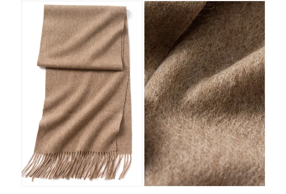 Solidlove 100% Wool Winter Scarf | Women's Fashion Cashmere Poncho Wrap | Elegant Scarves for Ladies | EnigmaParis