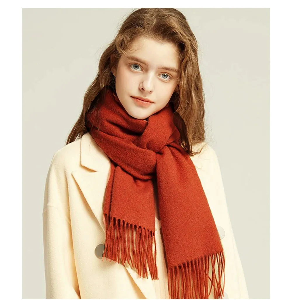 Solidlove 100% Wool Winter Scarf | Women's Fashion Cashmere Poncho Wrap | Elegant Scarves for Ladies | EnigmaParis
