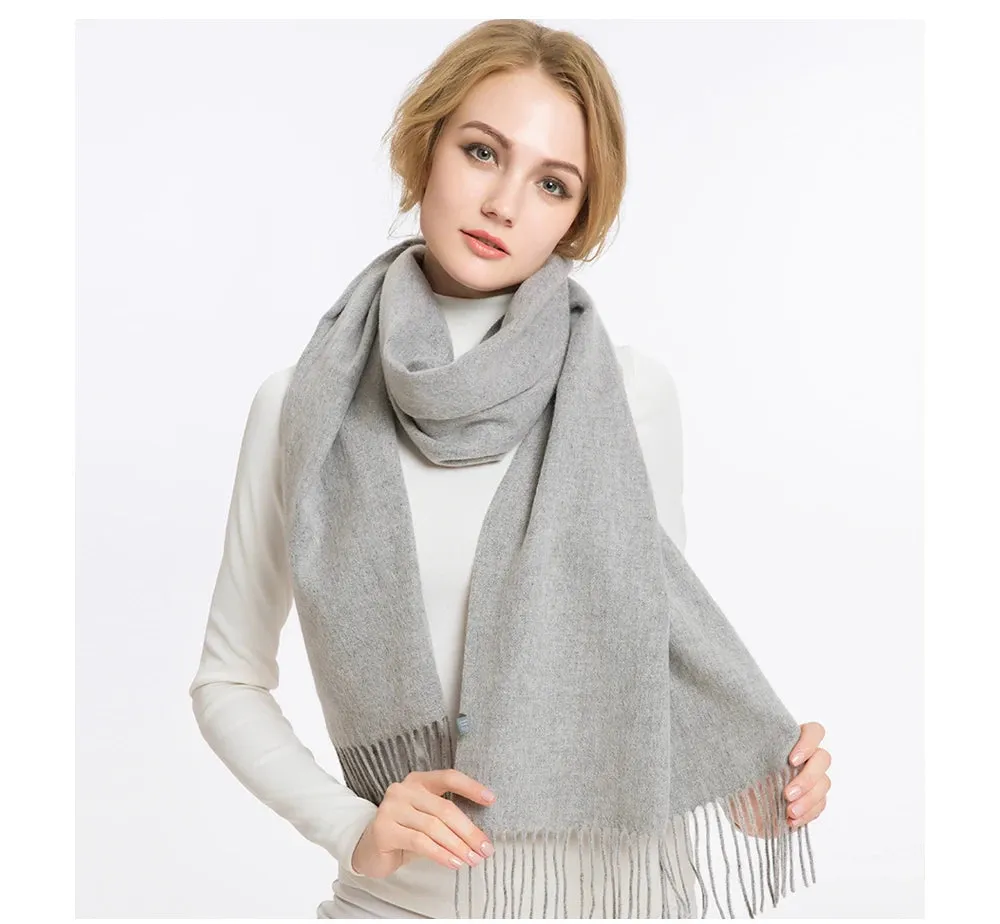 Solidlove 100% Wool Winter Scarf | Women's Fashion Cashmere Poncho Wrap | Elegant Scarves for Ladies | EnigmaParis