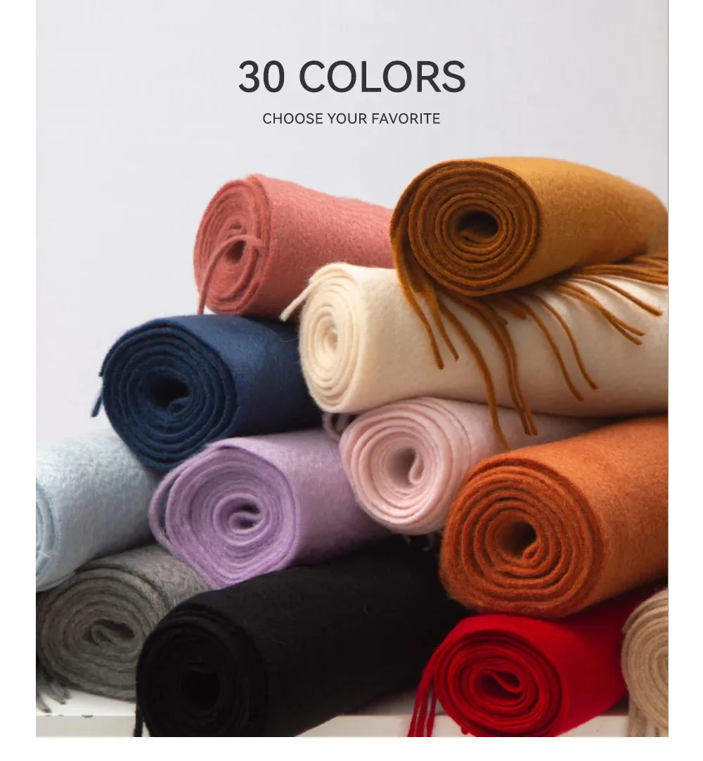 Solidlove 100% Wool Winter Scarf | Women's Fashion Cashmere Poncho Wrap | Elegant Scarves for Ladies | EnigmaParis