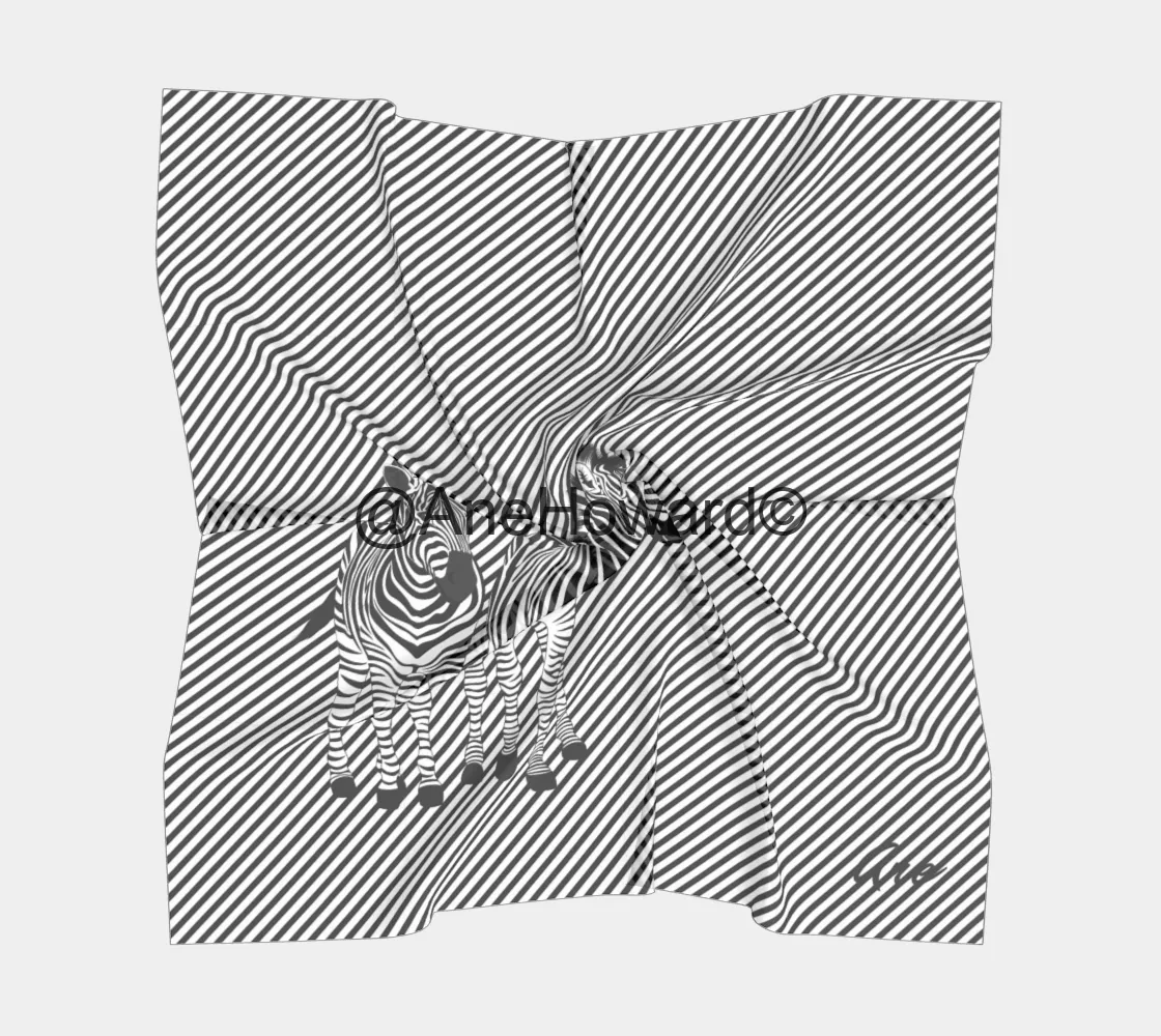 Square Silk Scarf Zebras