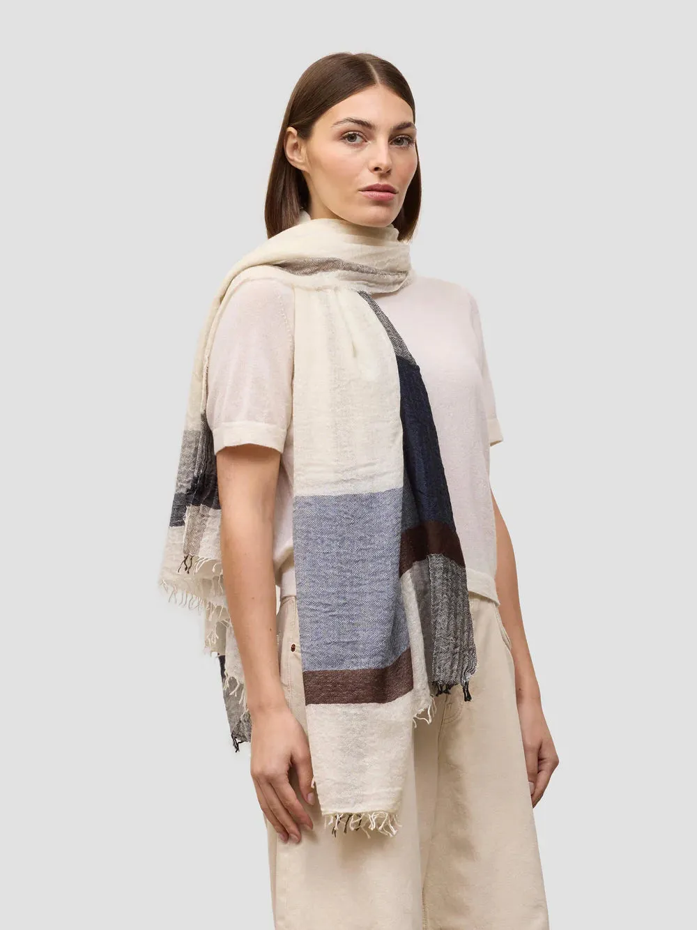 Staffa Washed Neilson - White Navy Brown