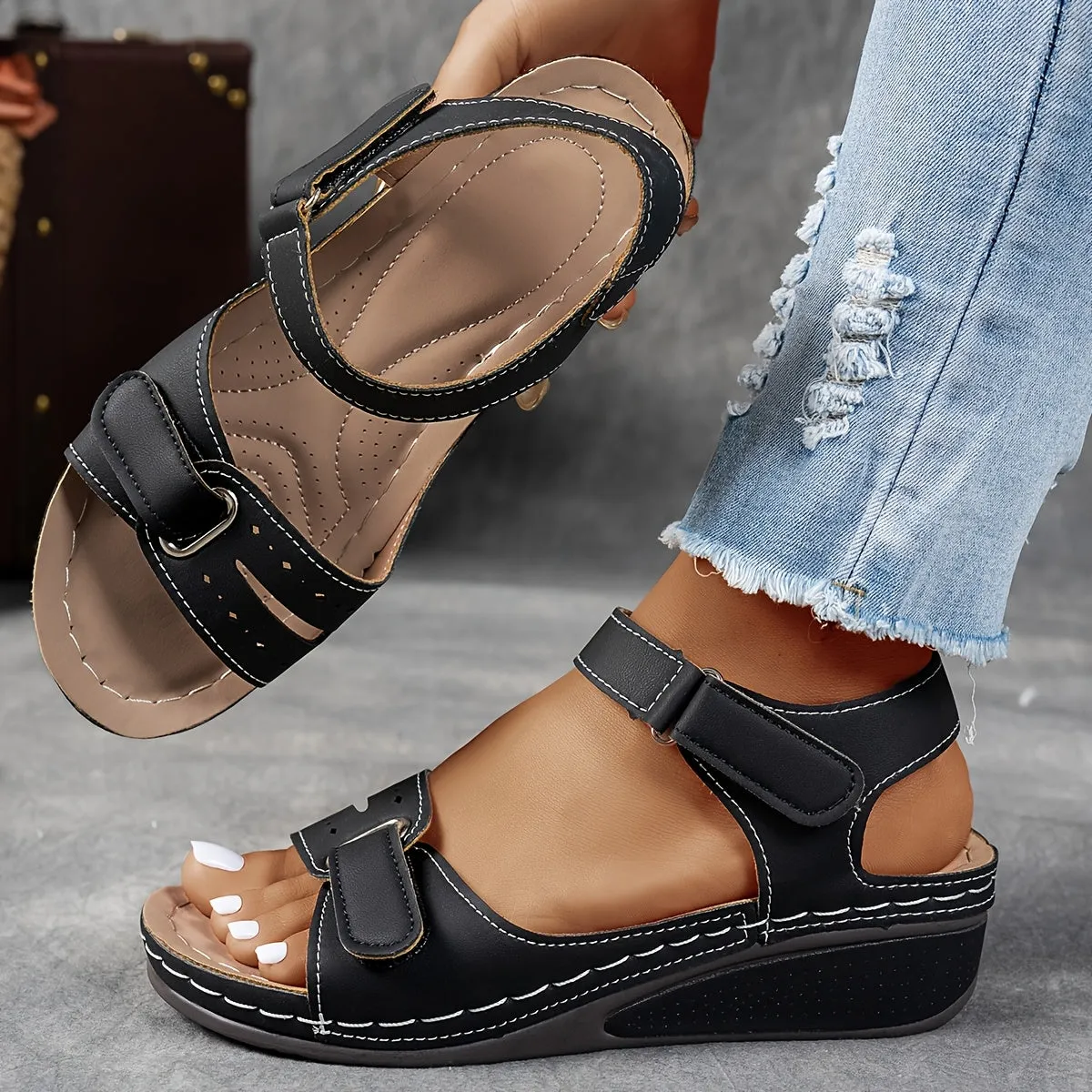 Stella - Casual leather orthopedic sandals