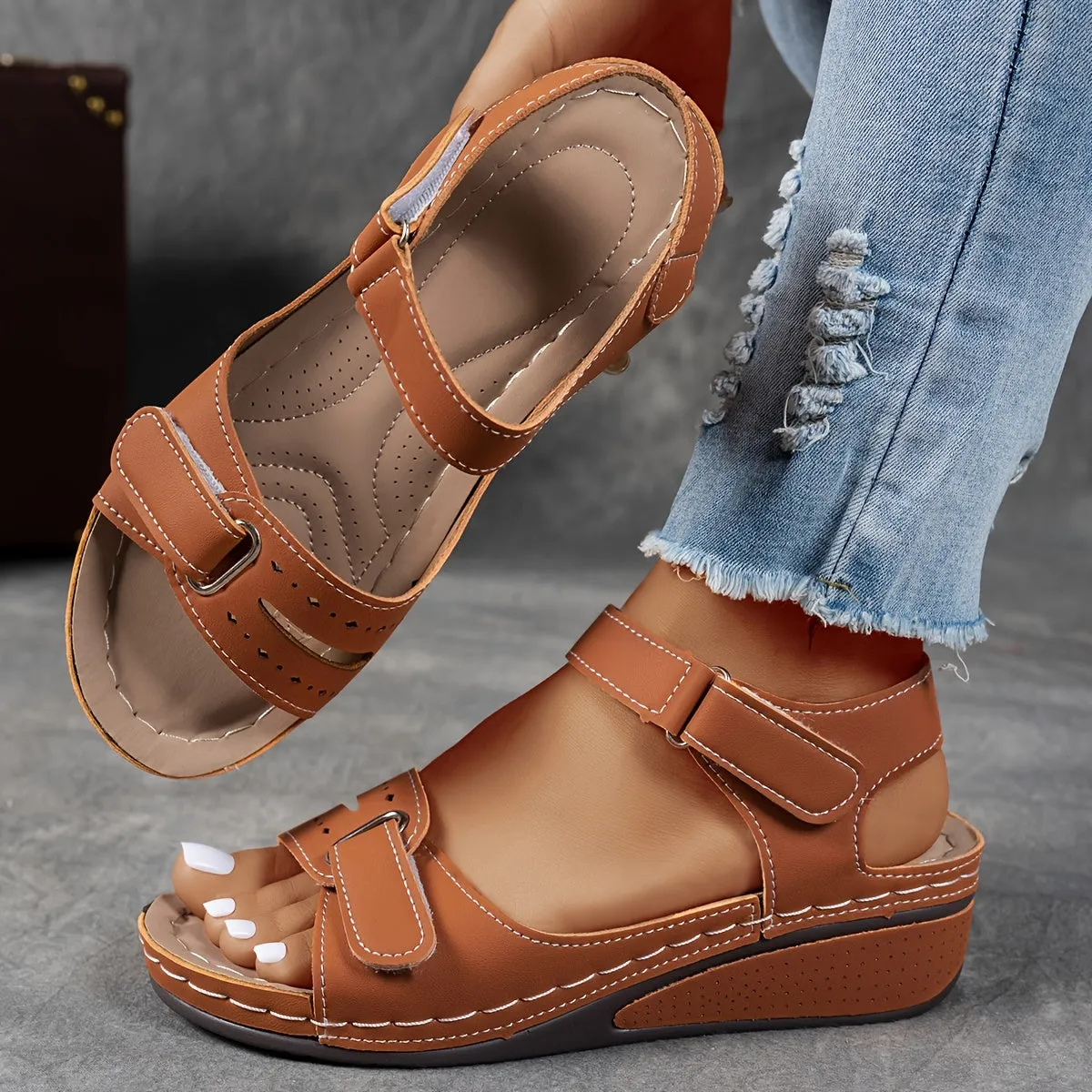 Stella - Casual leather orthopedic sandals