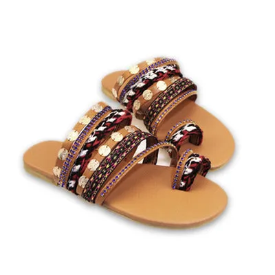 Suede Tassel Lace Up Gladiator sandal Women Summer Flat Sandals