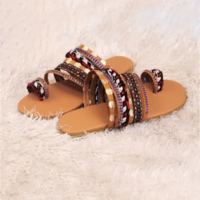 Suede Tassel Lace Up Gladiator sandal Women Summer Flat Sandals