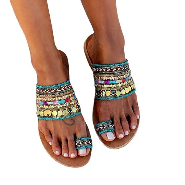 Suede Tassel Lace Up Gladiator sandal Women Summer Flat Sandals