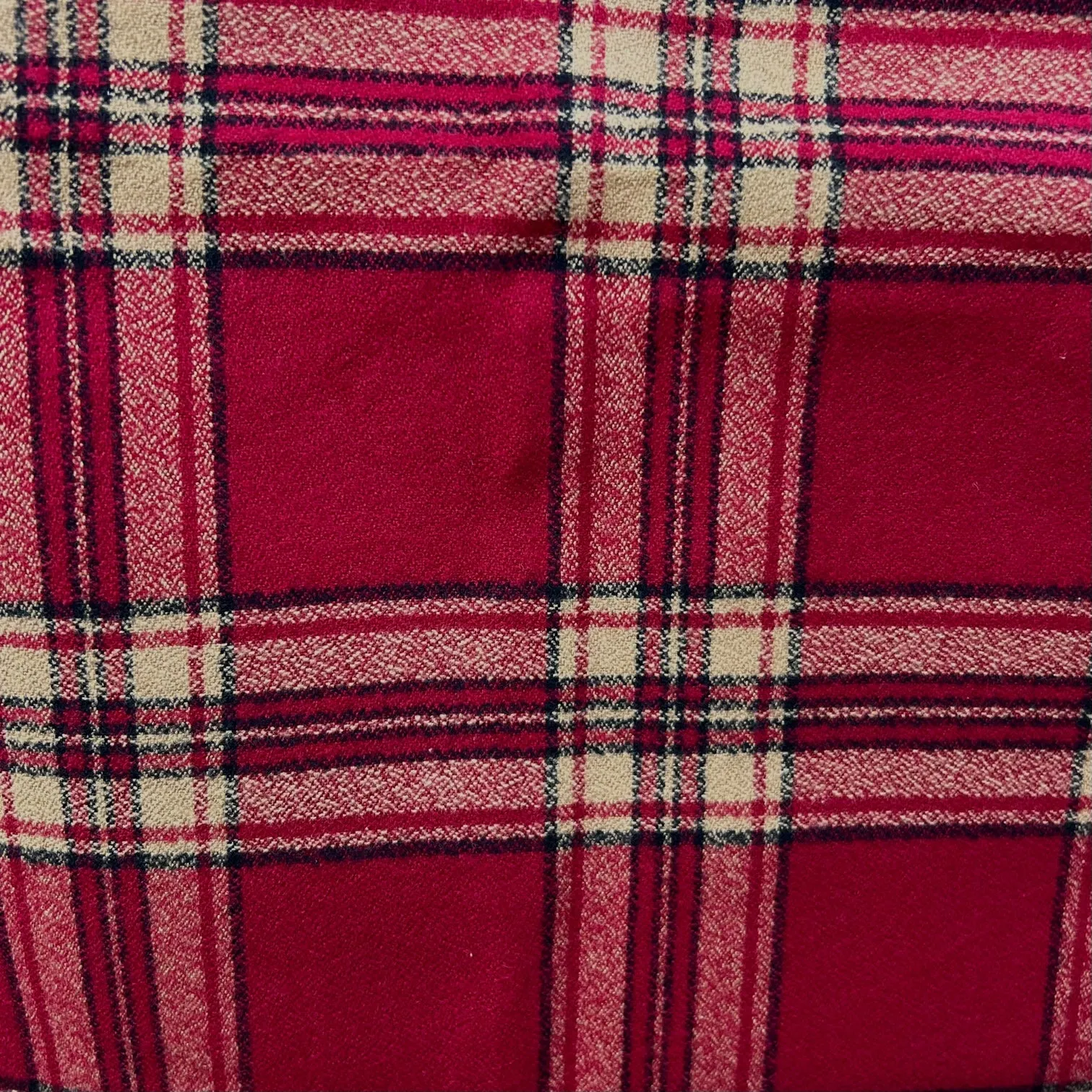 Tartan of Deep Berry Red, Tan and Black Luxe Collection Plaid Infinity and Blanket Scarves