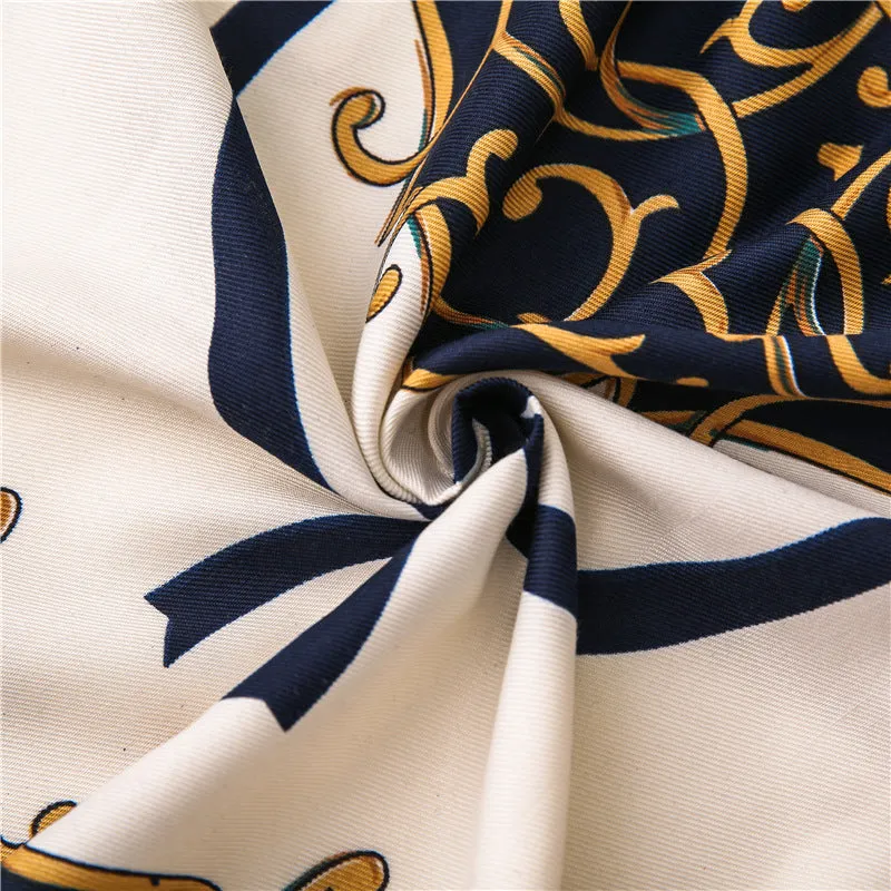 Tassel Printed Twill Scarf Shawl for Women Ladies Girls