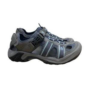 Teva Women’s Gray & Blue Strappy Closed-Toe Omnium Sport Sandals Size 9