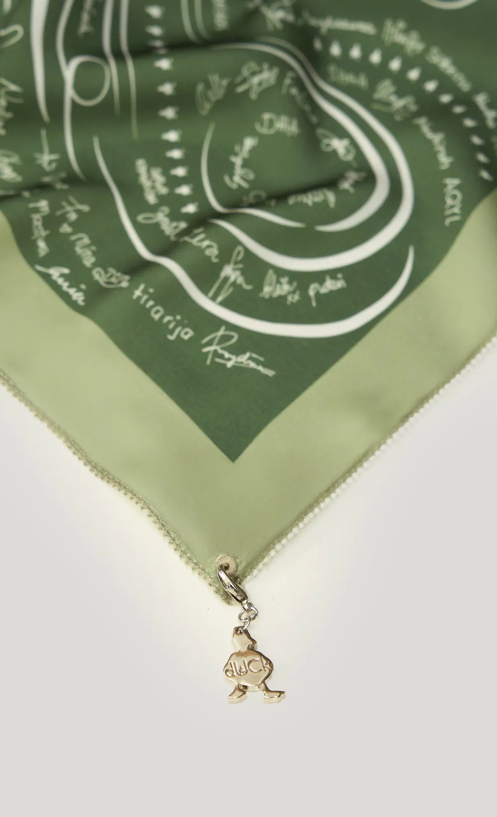 The dUCkade dUCk Satin Silk Square Scarf in Emerald