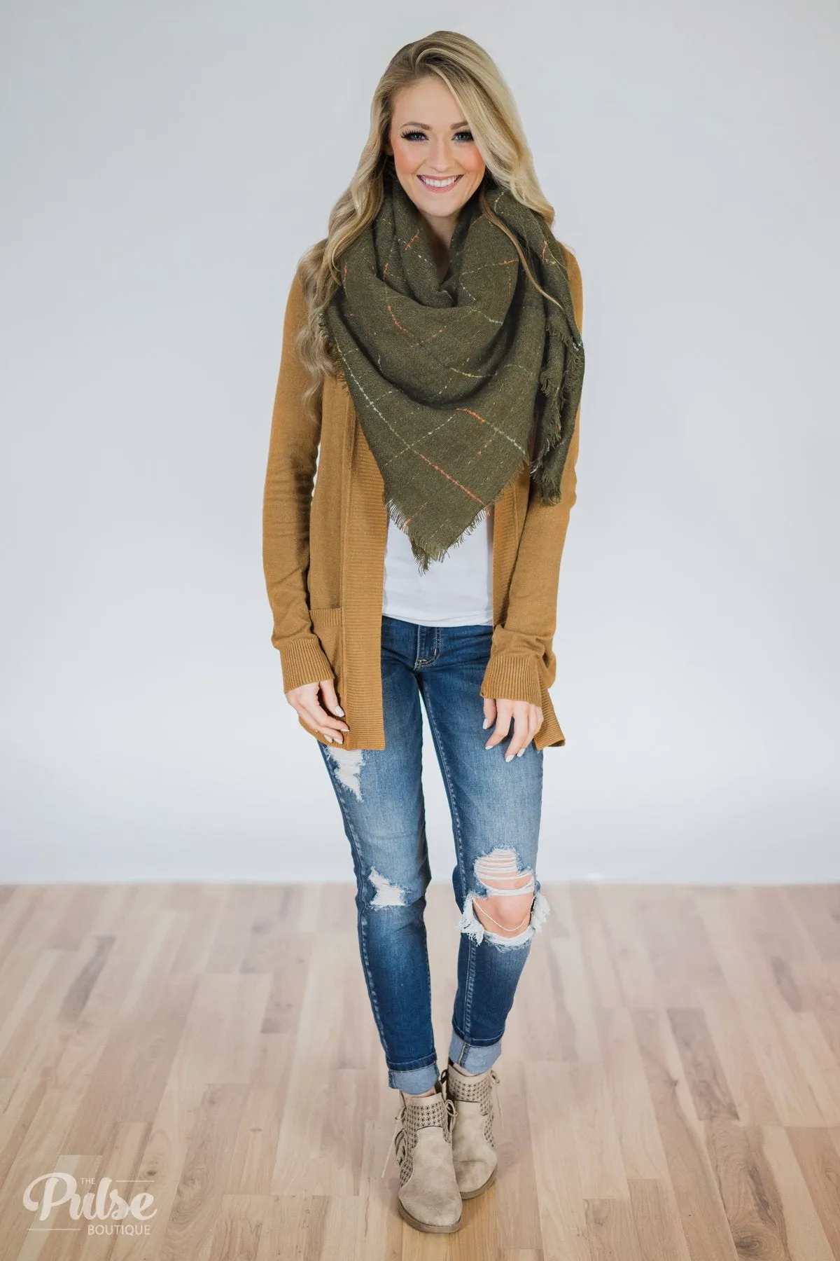 The Perfect Blanket Scarf- Olive
