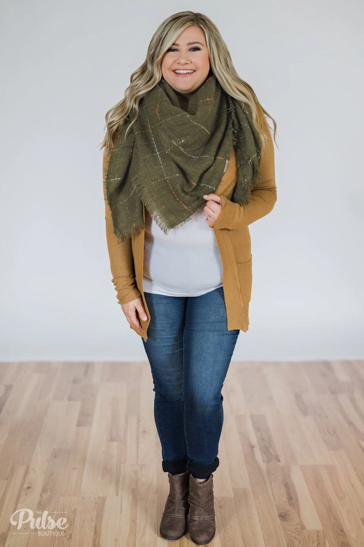The Perfect Blanket Scarf- Olive