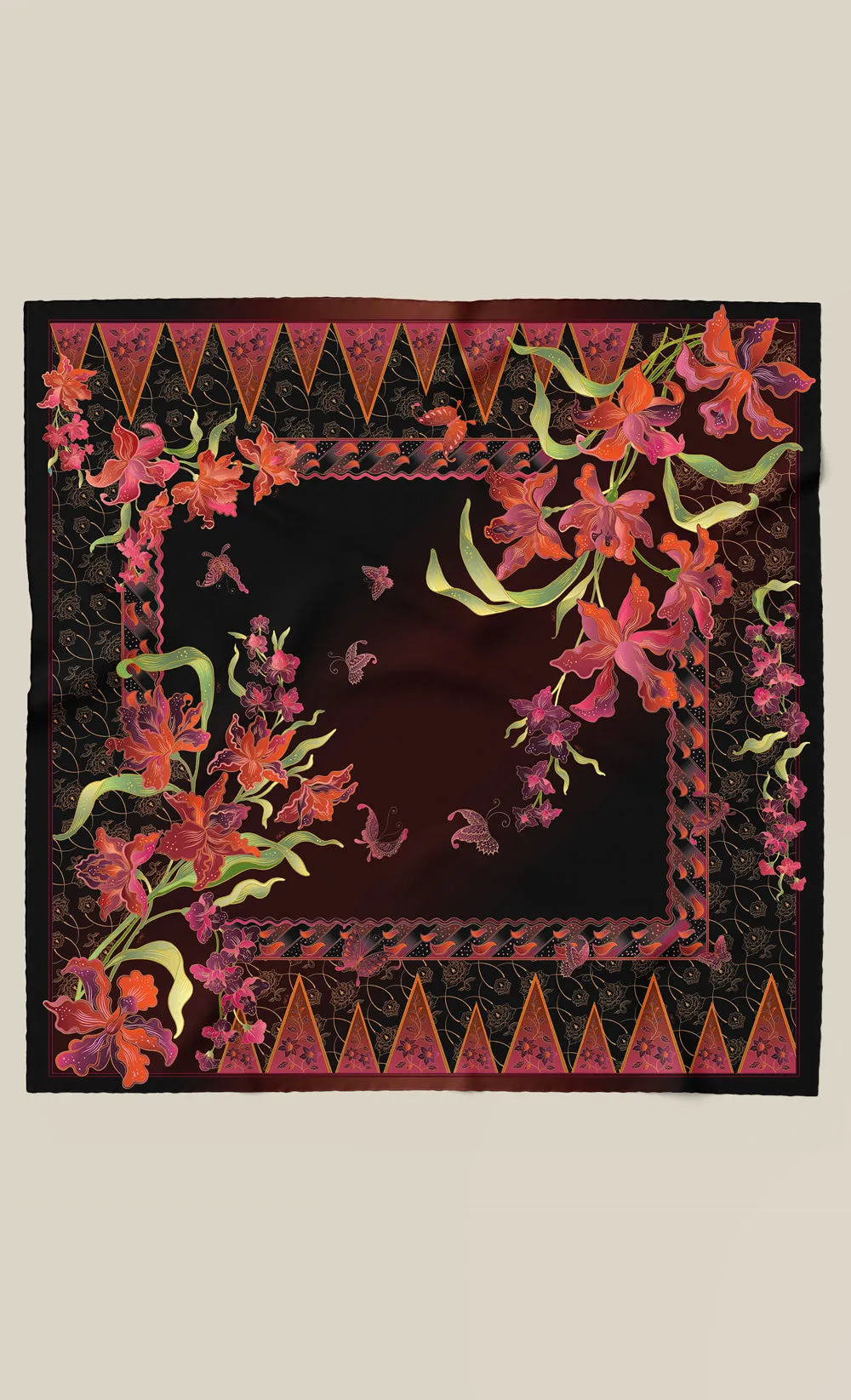 The Warisan dUCk Satin Silk Square Scarf in Sejahtera