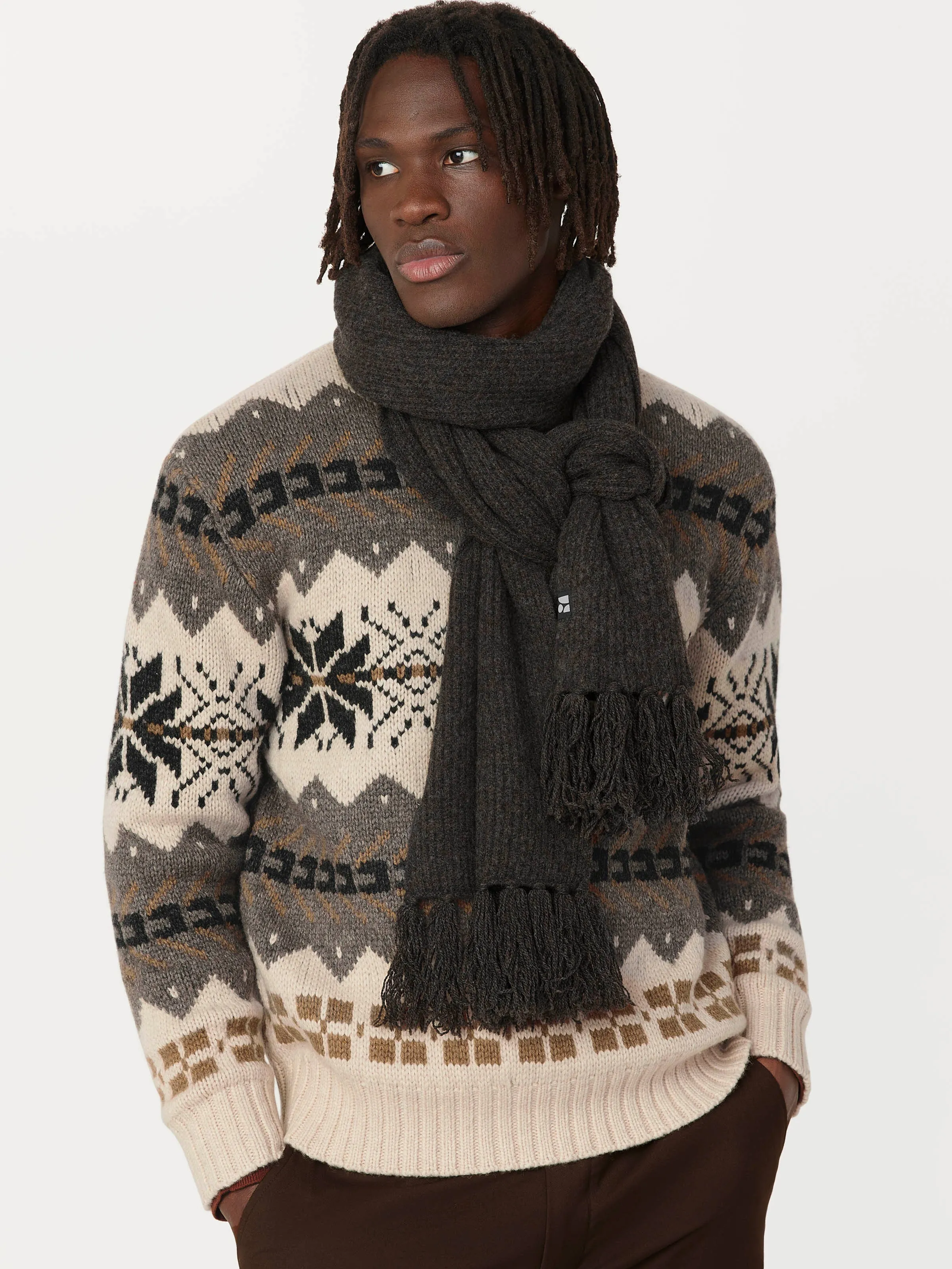 The Yak Wool Scarf in Charcoal
