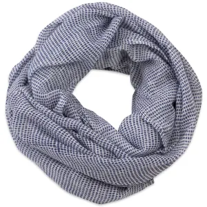 Tiny Dot Navy Block Printed Scarf