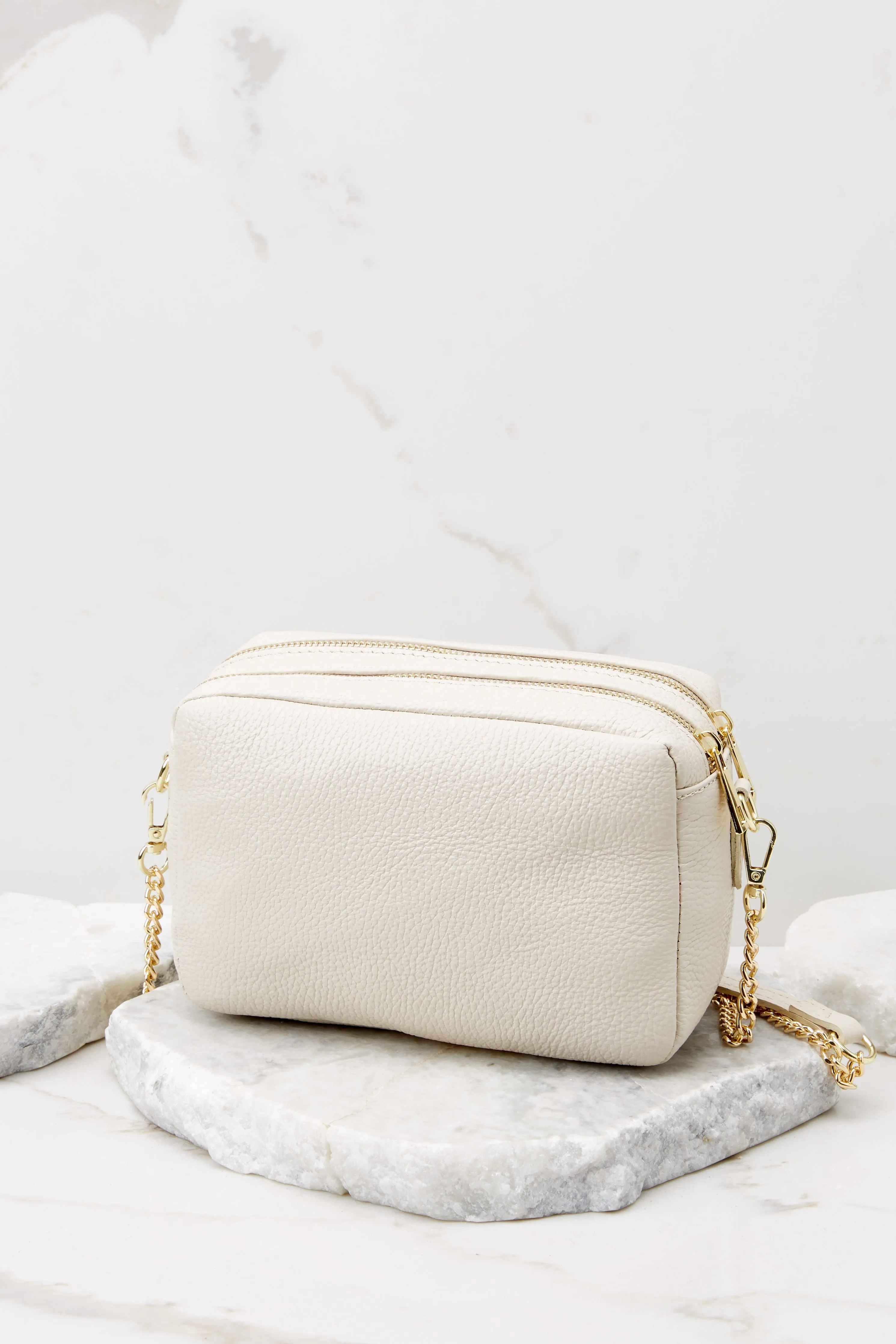 Too Chic Ivory Leather Bag