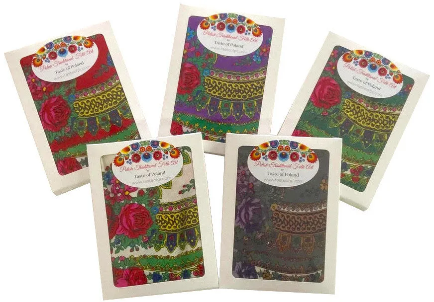 Traditional Polish Folk Head Scarf - Cotton Collection, Burgundy