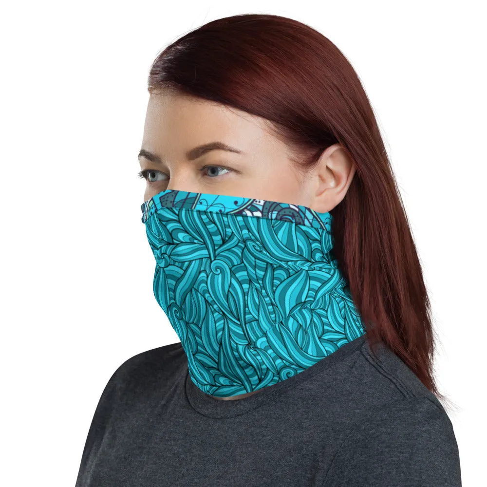 Turquoise Neck Gaiter, Face Covering, Headband and More