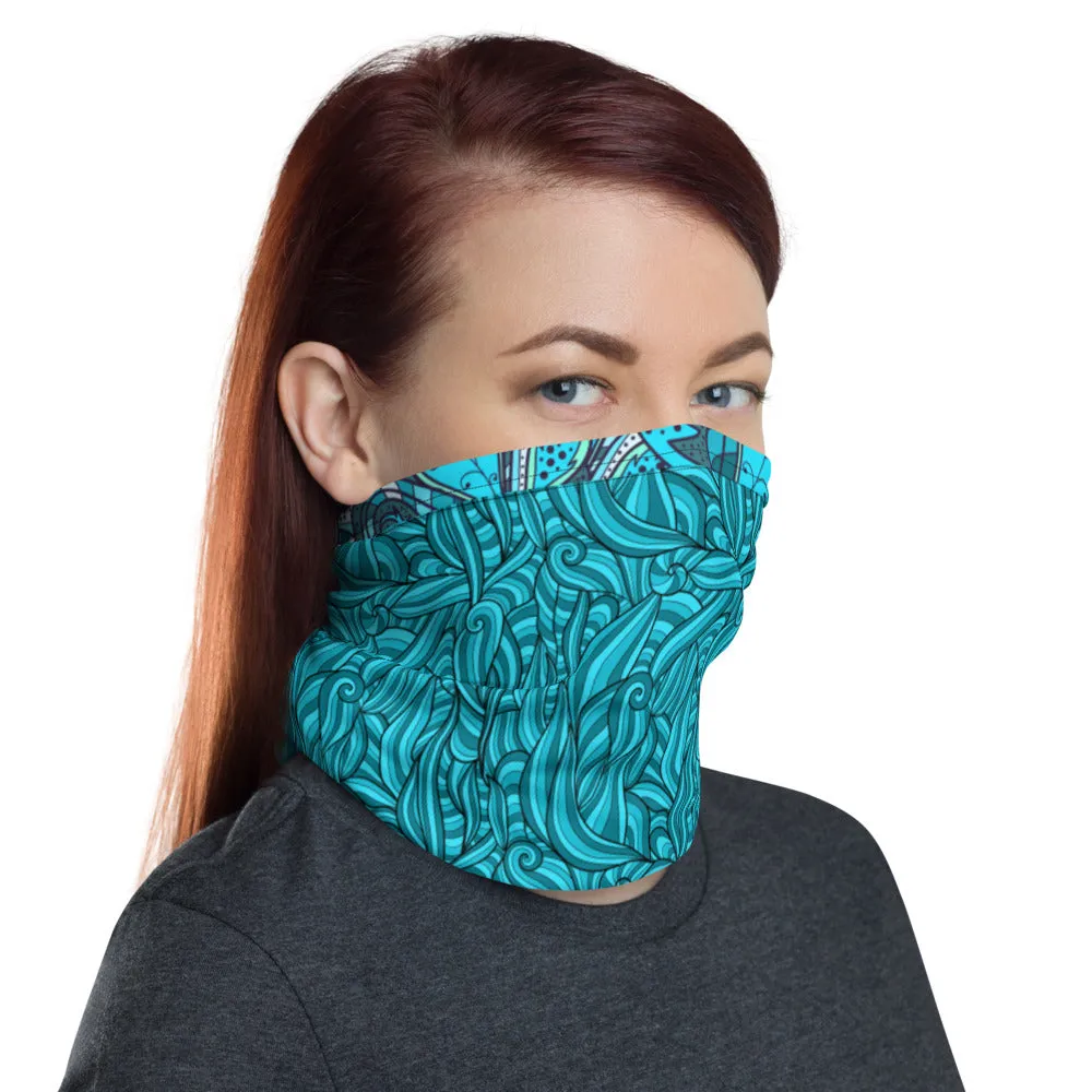 Turquoise Neck Gaiter, Face Covering, Headband and More
