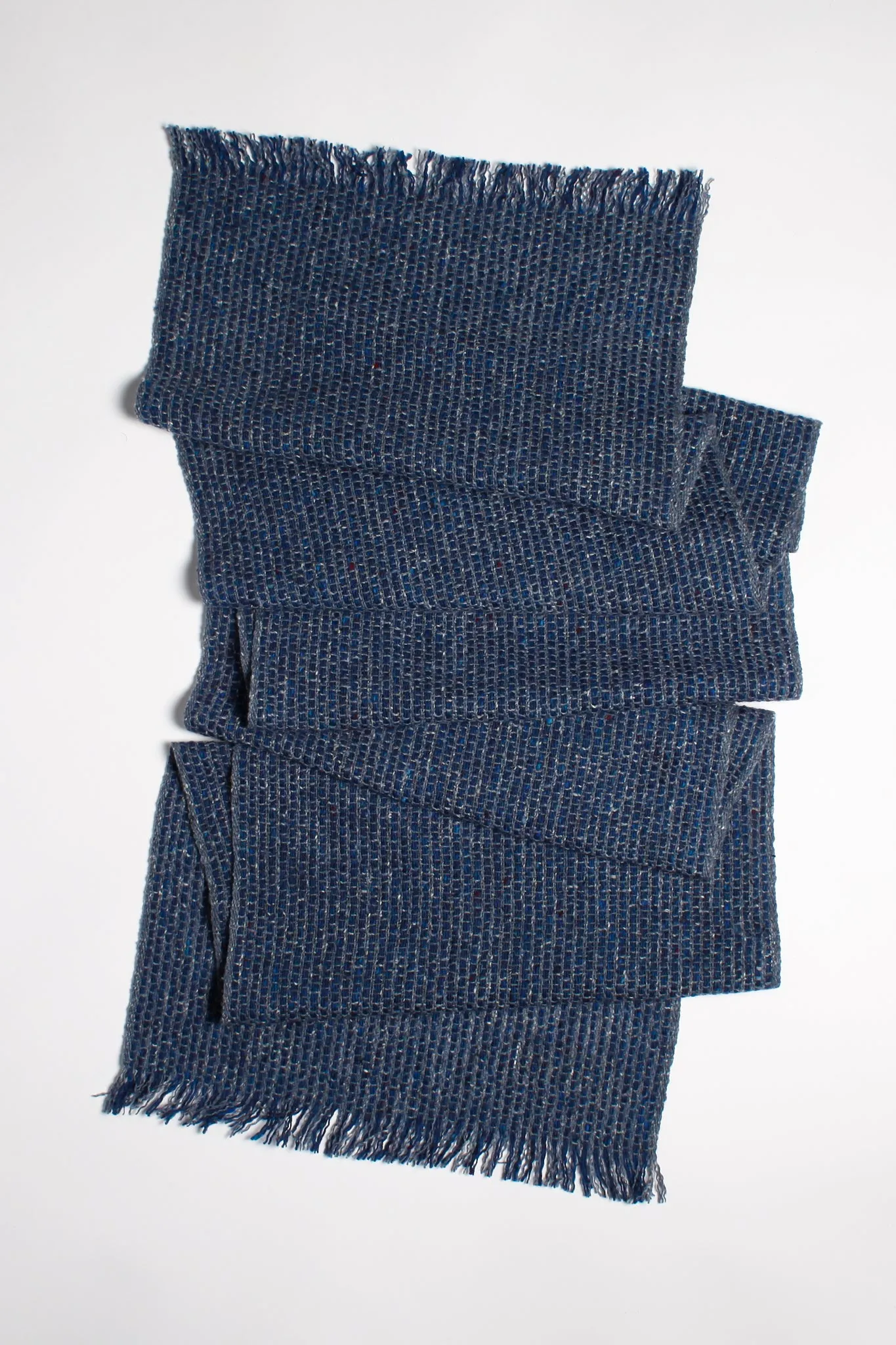 Tweed Emphasize  Narrow Scarf - Graphic Blue