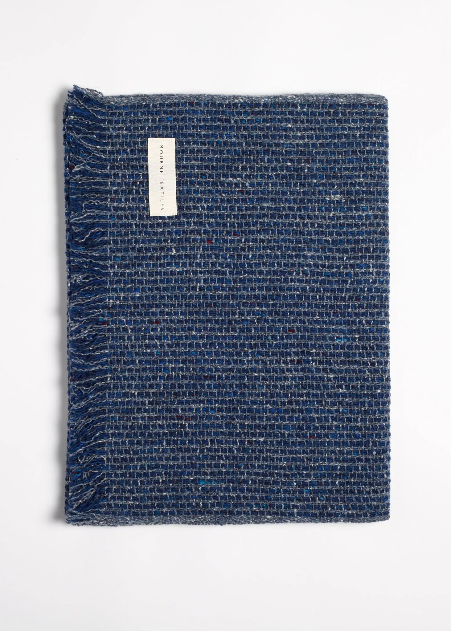 Tweed Emphasize  Narrow Scarf - Graphic Blue
