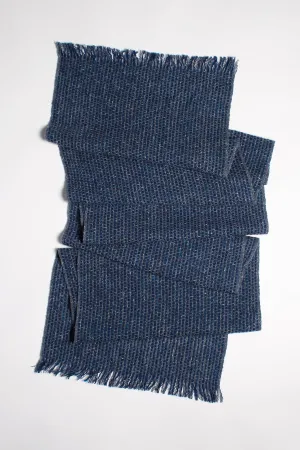 Tweed Emphasize  Narrow Scarf - Graphic Blue