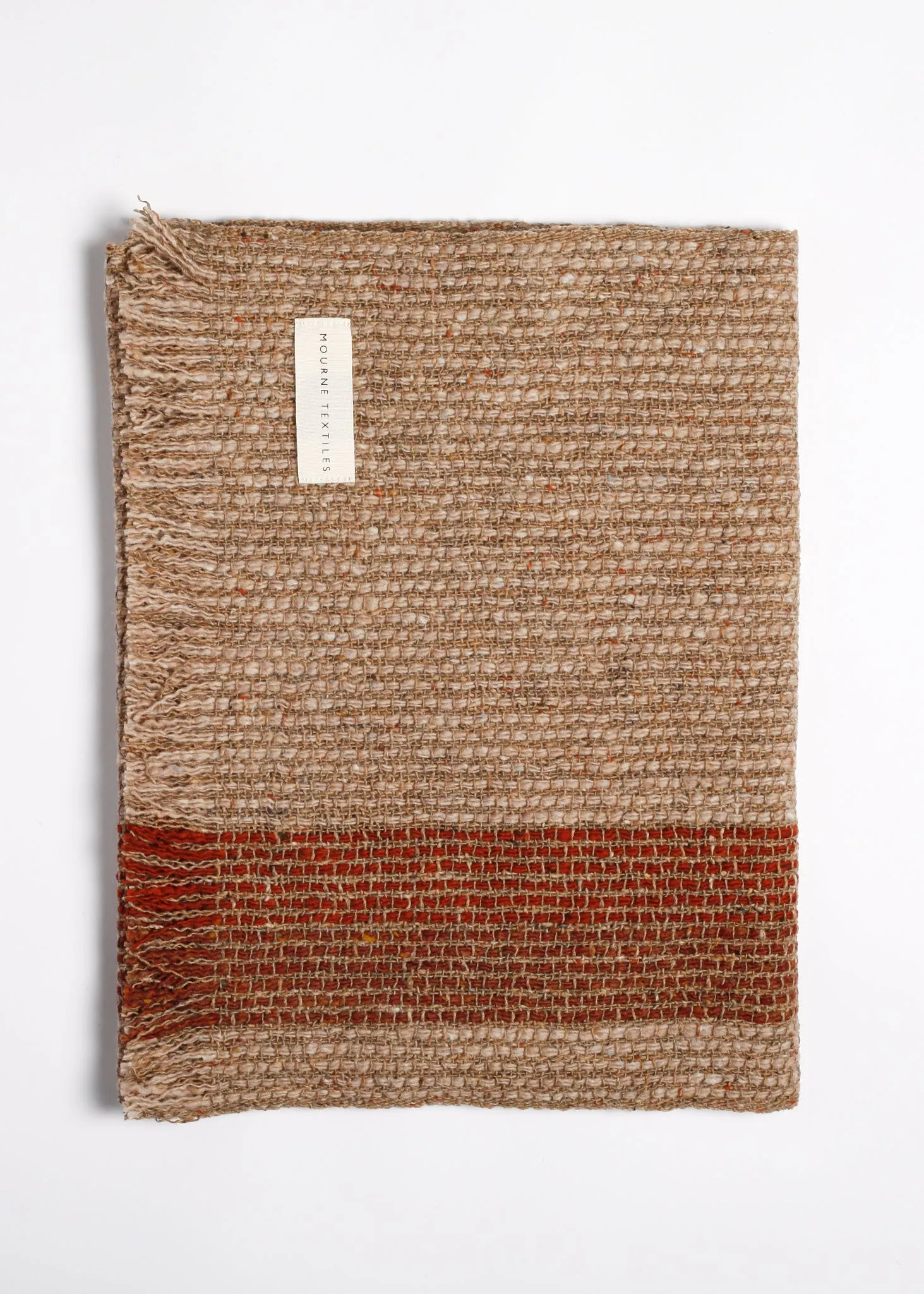 Tweed Emphasize Narrow Scarf - Rust/Copper Stripe