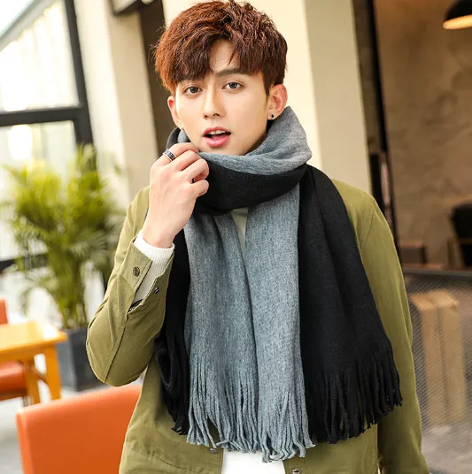 Unisex Wool Contrast Scarves (Multiple Colors)